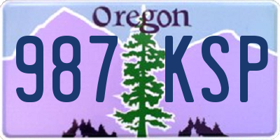 OR license plate 987KSP