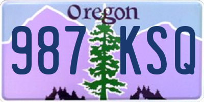 OR license plate 987KSQ