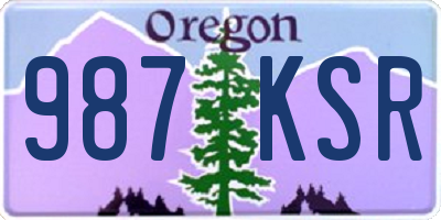 OR license plate 987KSR
