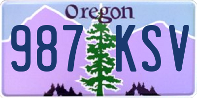 OR license plate 987KSV