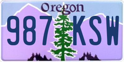 OR license plate 987KSW