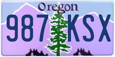 OR license plate 987KSX