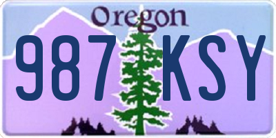 OR license plate 987KSY