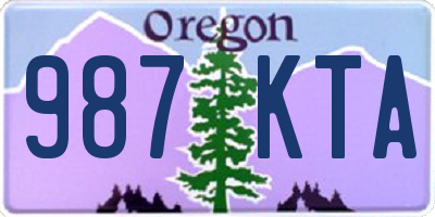 OR license plate 987KTA
