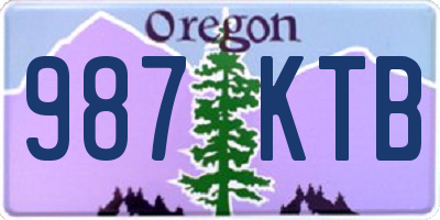 OR license plate 987KTB