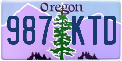 OR license plate 987KTD