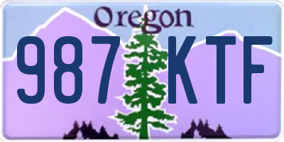 OR license plate 987KTF