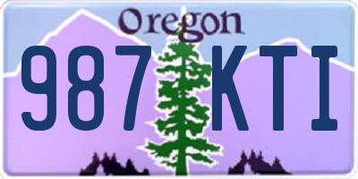 OR license plate 987KTI
