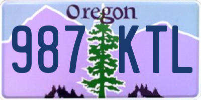 OR license plate 987KTL
