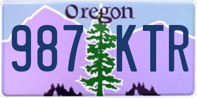 OR license plate 987KTR