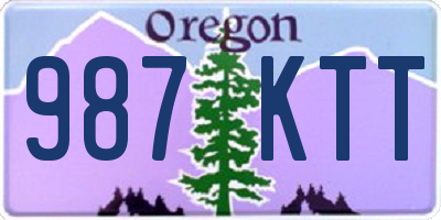 OR license plate 987KTT