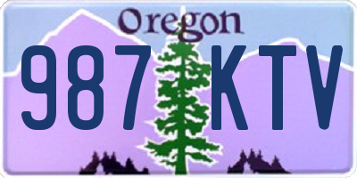 OR license plate 987KTV