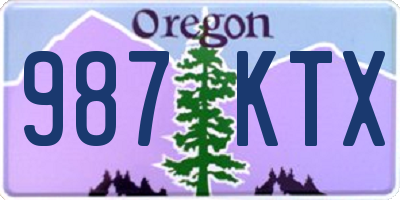 OR license plate 987KTX