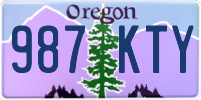 OR license plate 987KTY