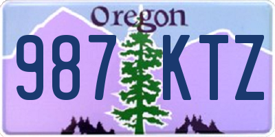 OR license plate 987KTZ