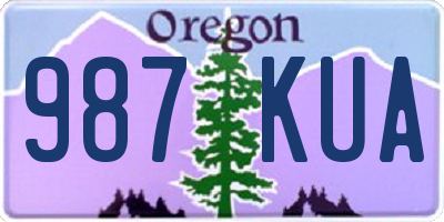 OR license plate 987KUA