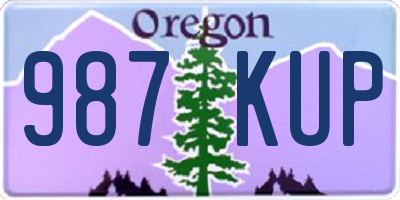OR license plate 987KUP
