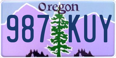 OR license plate 987KUY