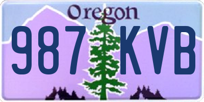 OR license plate 987KVB