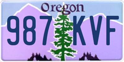 OR license plate 987KVF