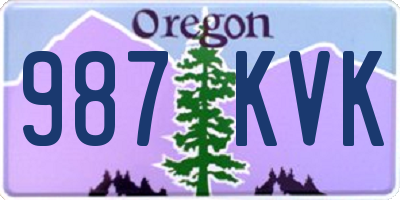 OR license plate 987KVK