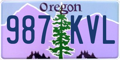 OR license plate 987KVL