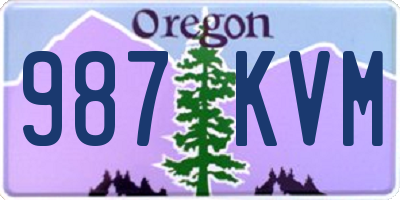 OR license plate 987KVM