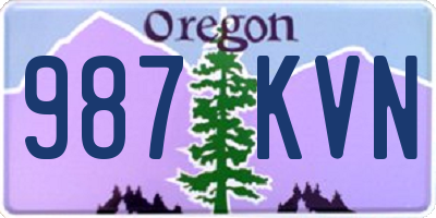OR license plate 987KVN