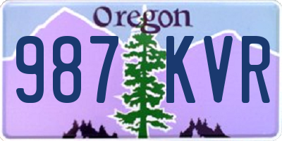 OR license plate 987KVR