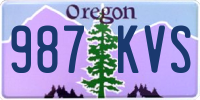 OR license plate 987KVS