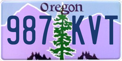 OR license plate 987KVT
