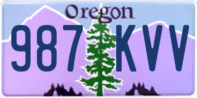 OR license plate 987KVV