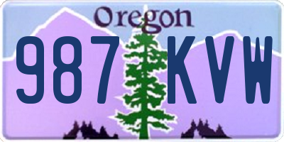 OR license plate 987KVW