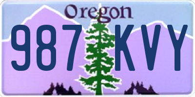 OR license plate 987KVY