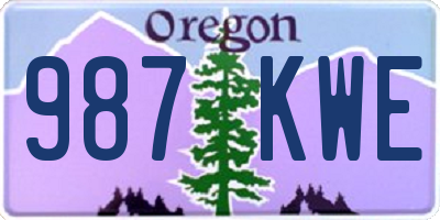OR license plate 987KWE