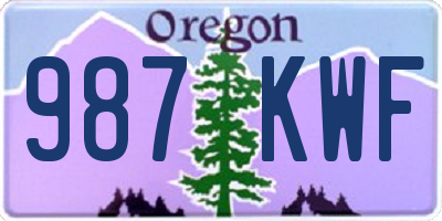 OR license plate 987KWF