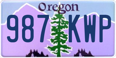 OR license plate 987KWP