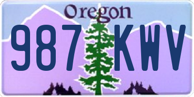 OR license plate 987KWV