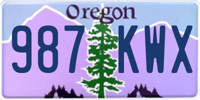 OR license plate 987KWX