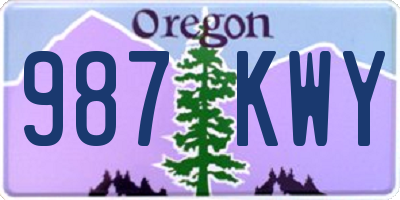 OR license plate 987KWY
