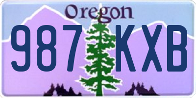 OR license plate 987KXB