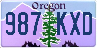 OR license plate 987KXD