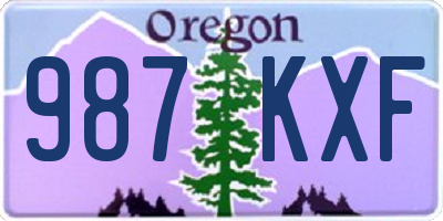OR license plate 987KXF