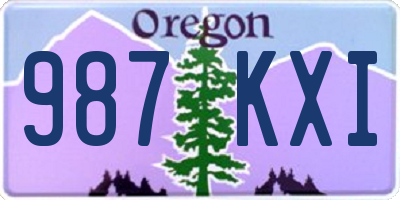 OR license plate 987KXI