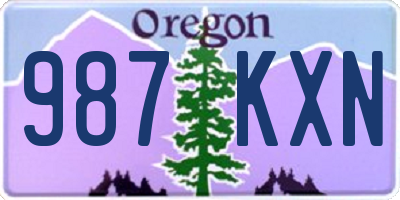 OR license plate 987KXN