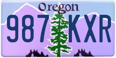 OR license plate 987KXR
