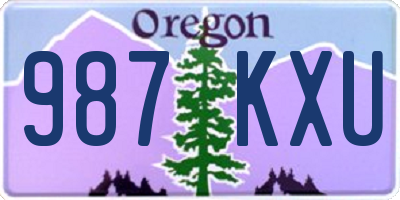 OR license plate 987KXU