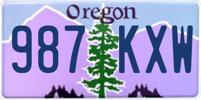 OR license plate 987KXW