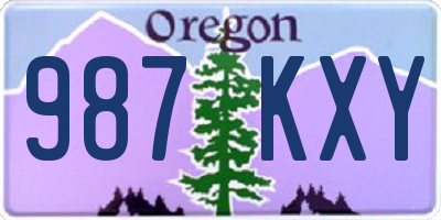OR license plate 987KXY