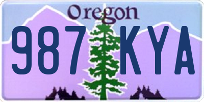 OR license plate 987KYA